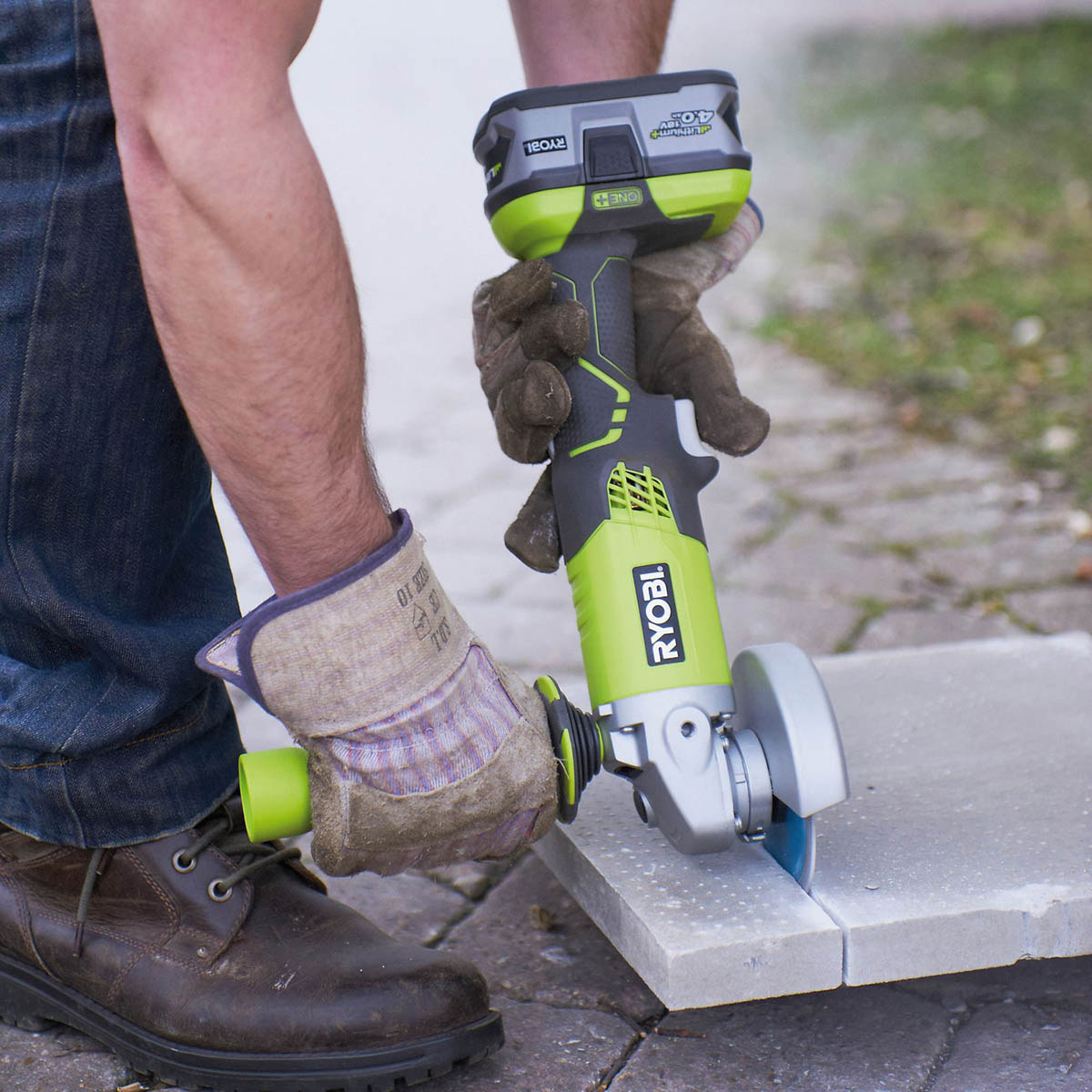 Ryobi Angle Grinder Cordless R18AG-0 18V 115mm Auxiliary Handle Body Only - Image 6