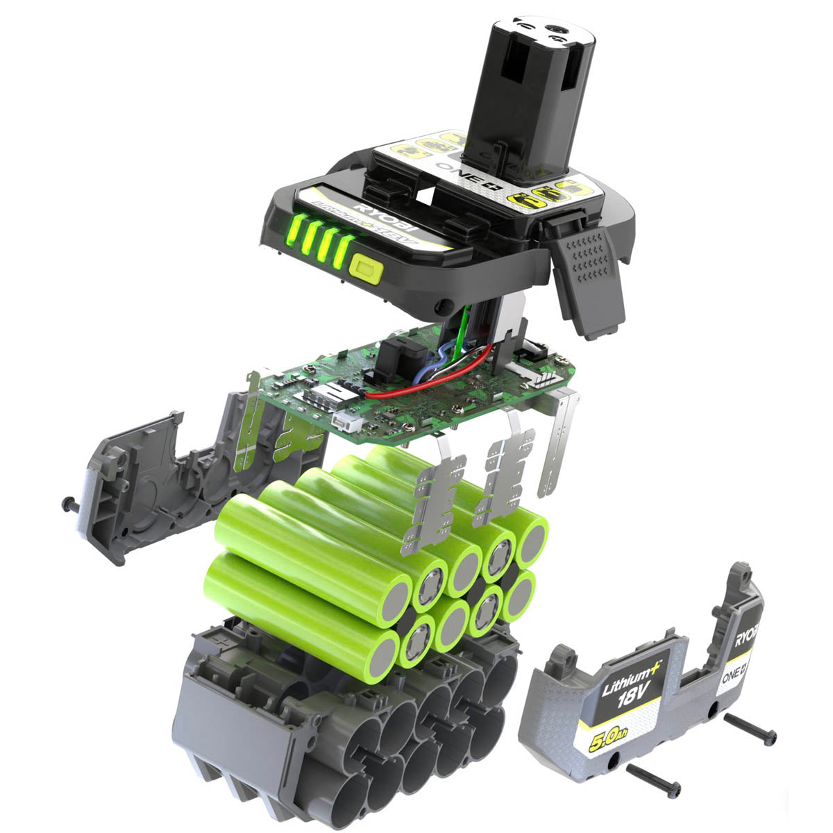 Ryobi ONE+ Battery 5.0Ah Li-Ion 18V RB1850X Compact Poweful Long Run Durable - Image 2