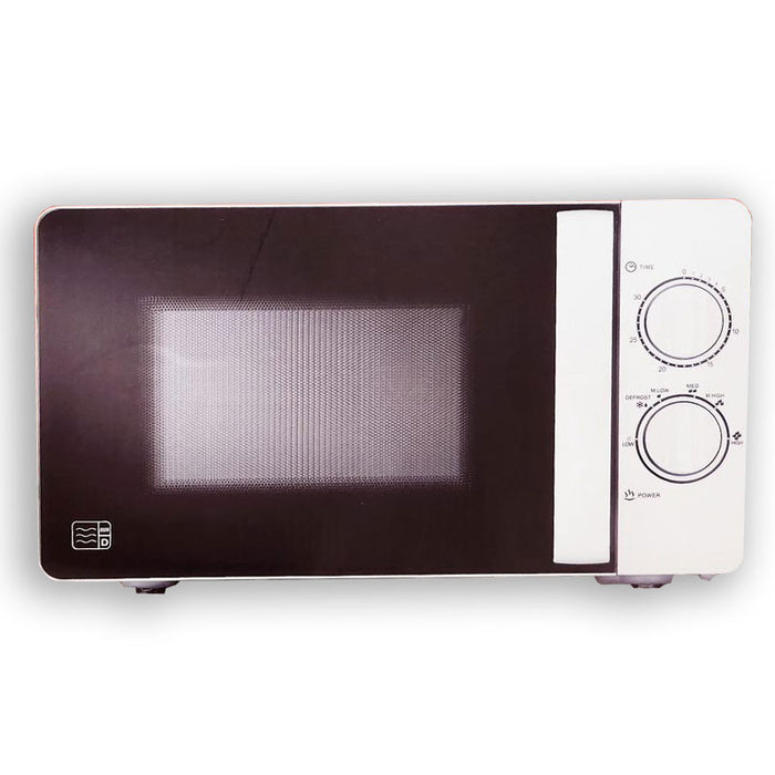 Manual Microwave White 20L 6 Power Levels Defrost 30min Timer 25cm Plate 800W - Image 1