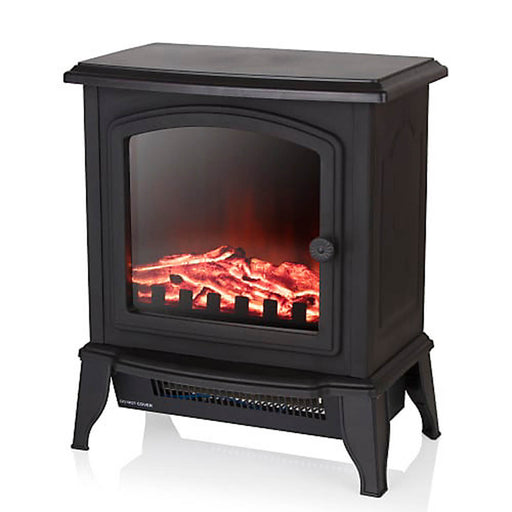 Electric Fireplace Stove Fire Black 2KW Mable Compact Freestanding Portable - Image 1