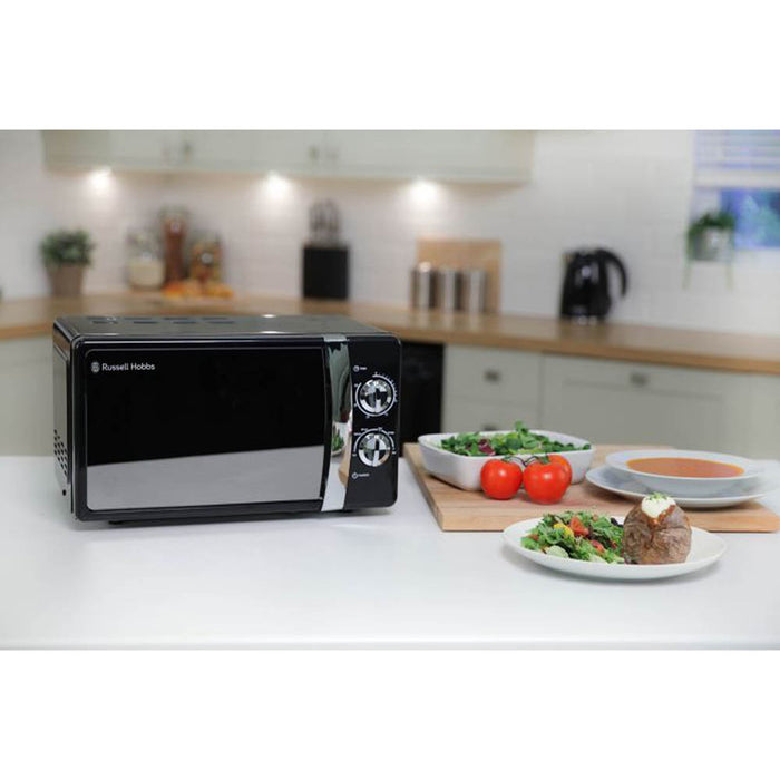 Russell Hobbs Microwave Black Compact Defrost Function Kitchen 17L 700W Stylish - Image 4