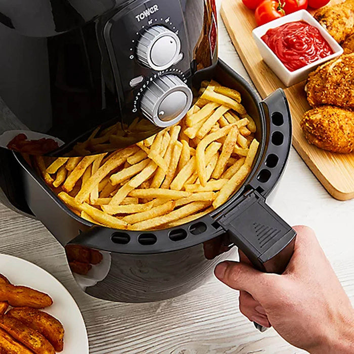 Tower Air Fryer T17085 Powerful 4L Black Healthy Cooking Compact Oil Free 1400W - Image 2