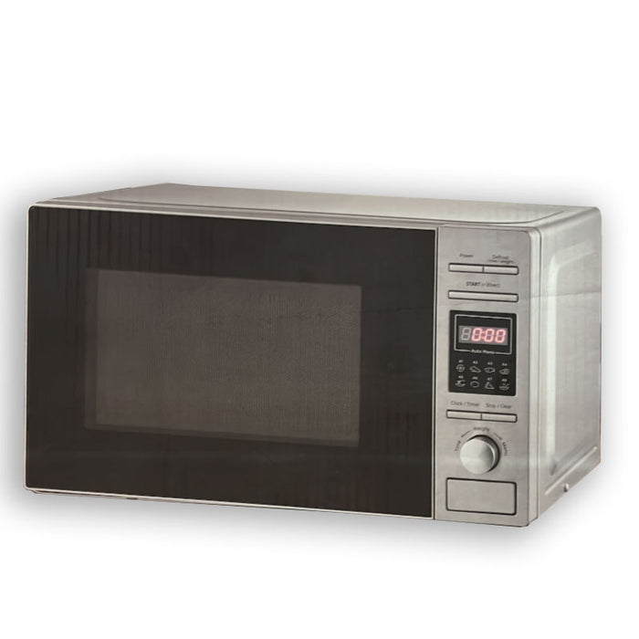 Digital Microwave Silver 20L Defrost 30min Timer Display 25cm Plate 800W Modern - Image 1