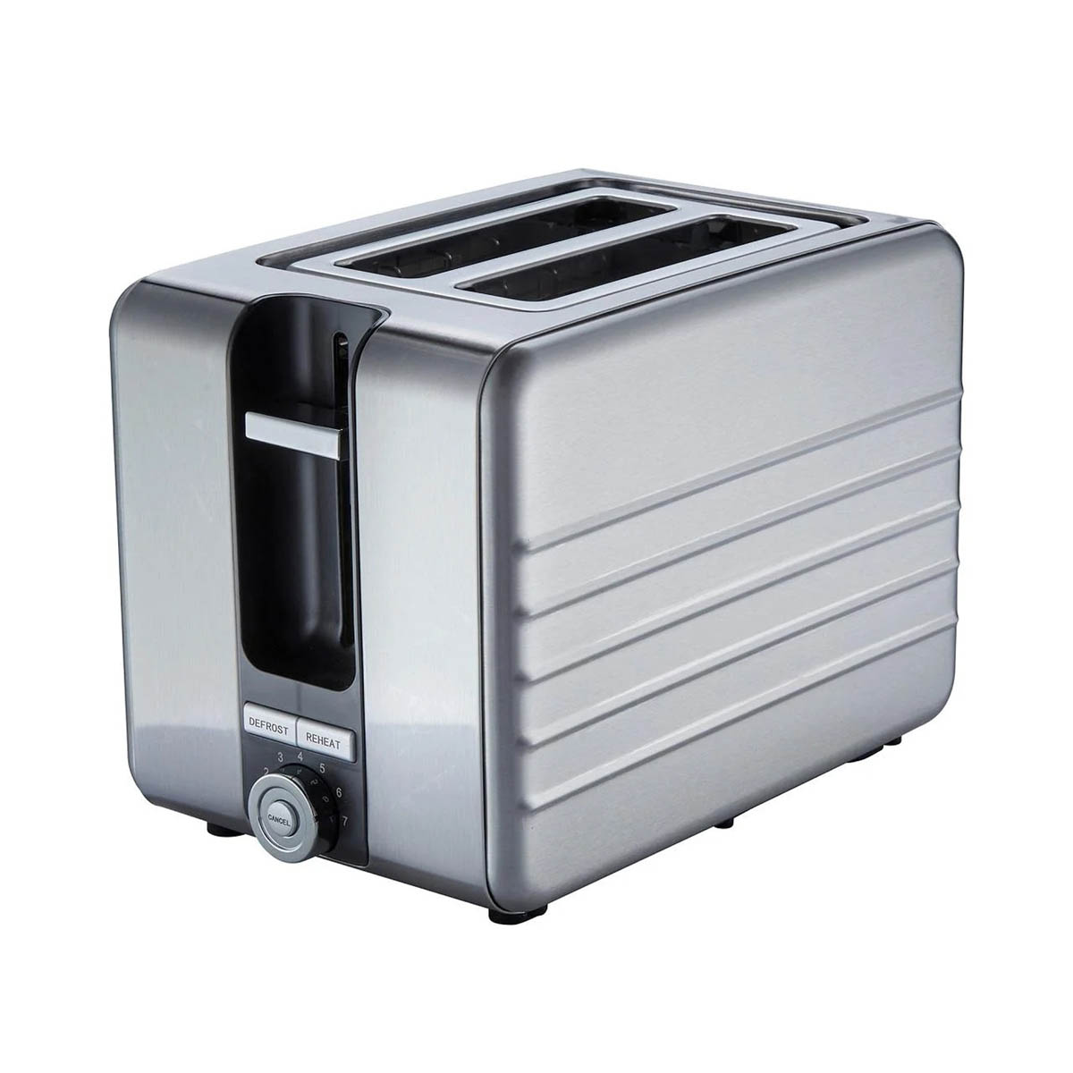 Nutmeg Toaster 2 Slice Stainless Steel Defrost Reheat Kitchen 7 Browning Levels - Image 1