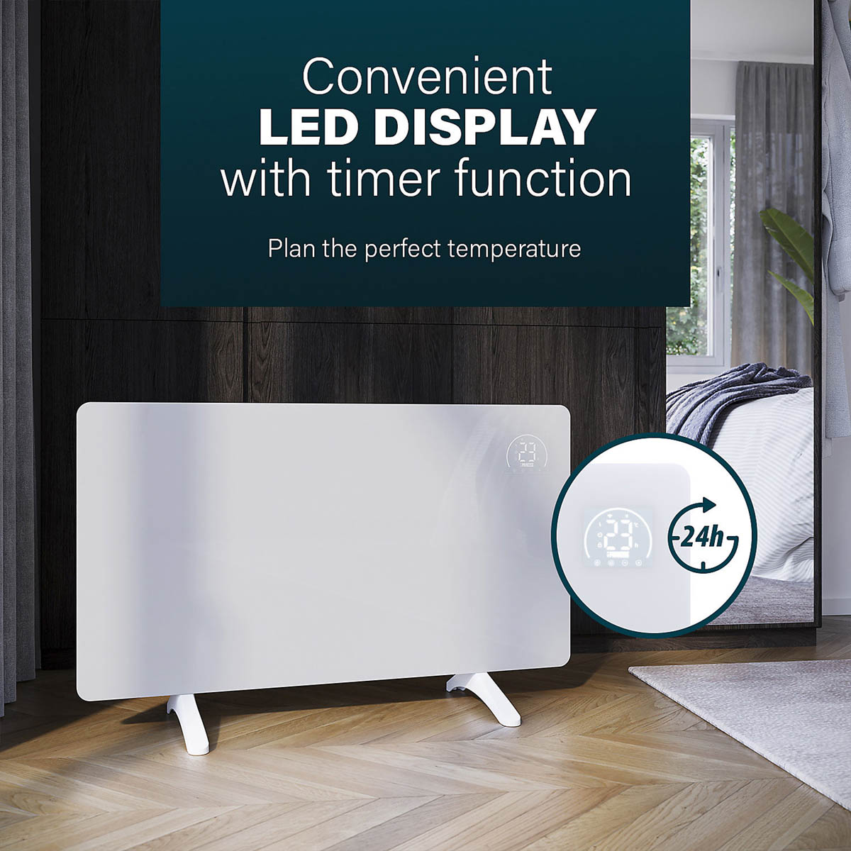 Princess Panel Heater Smart Electric Infrared White Timer Freestanding 480W - Image 5