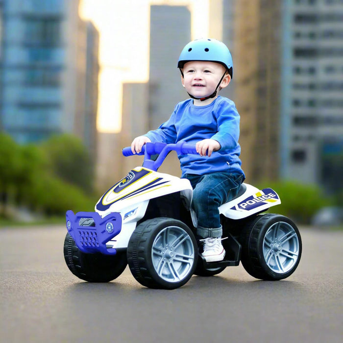 Kids Quad Bike Electric Ride On Police Motorised Toy Vehicle Outdoor 6V For 3+ - Image 3