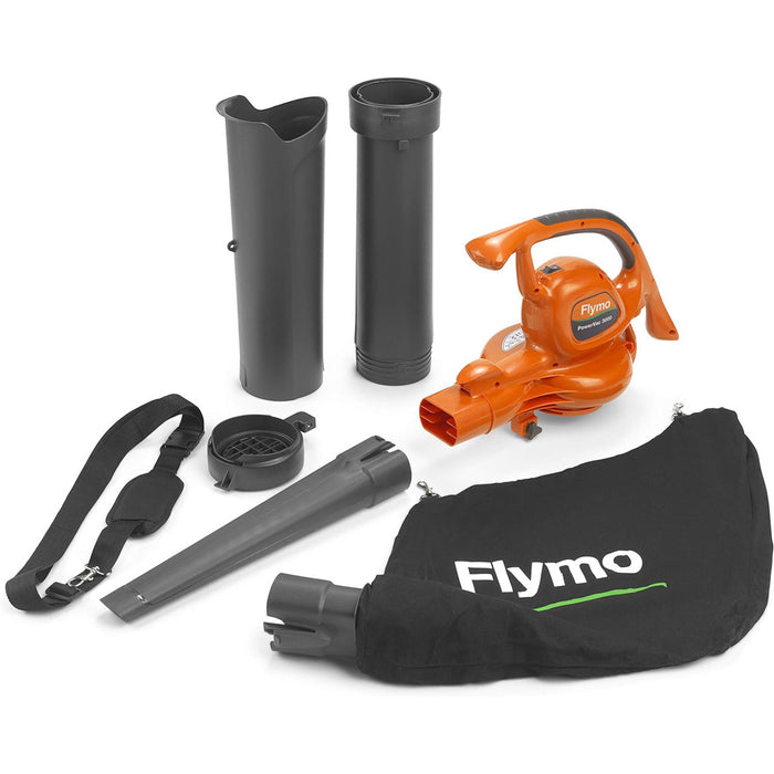 Flymo Leaf Blower Electric PowerVac3000 Garden Vacuum Shredder 45L 3000W - Image 1