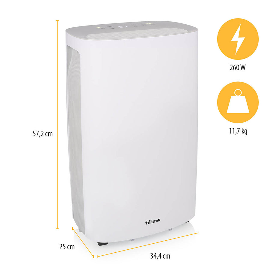 Tristar Smart Dehumidifier 16L Electric White Timer Portable For Mould Moisture - Image 7