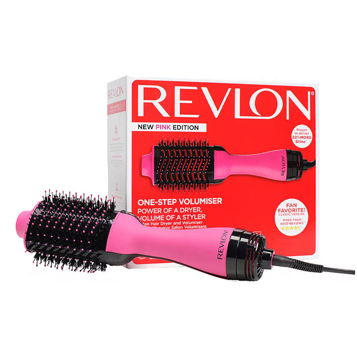 Revlon One Step Hair Styler and Volumiser Pink Dryer Cool Tip Turbo Setting - Image 1