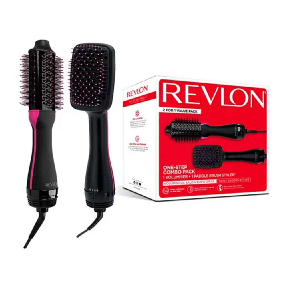 Revlon Combo Pack Hair Dryer Volumiser And Paddle Styler One Step Volume Booster - Image 1