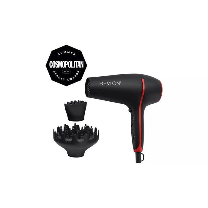 Revlon Hair Dryer With Diffuser Smoothstay Coconut Oil-Infused Modern Portable - Image 2