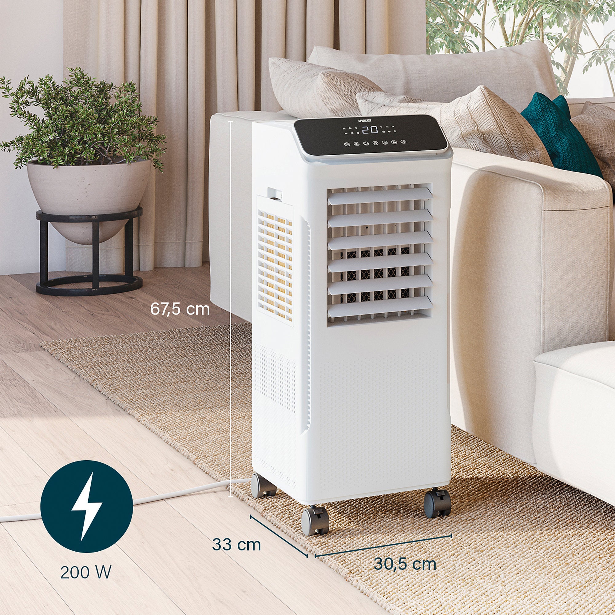 Princess Smart Fan Air Cooler Hybrid Touch LED Display Oscillating Timer 5L - Image 9