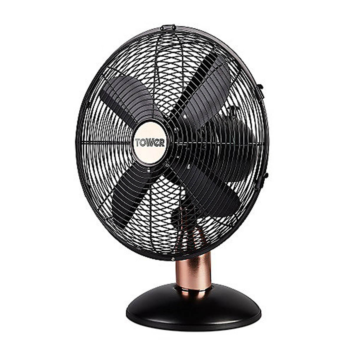 Tower Desk Fan 12″ T611000B Black Metal 3 Speeds Oscillating Office Home Indoor - Image 2