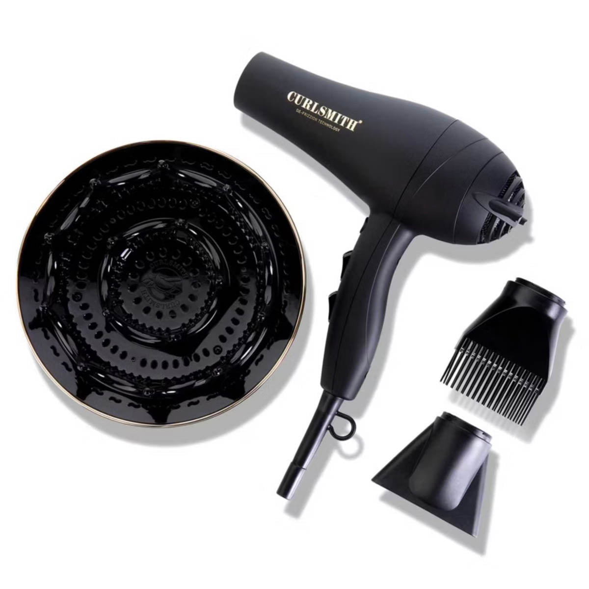 Curlsmith Defrizzion Hair Dryer 20cm XXL Diffuser Porcelain Ceramic Ionising - Image 1