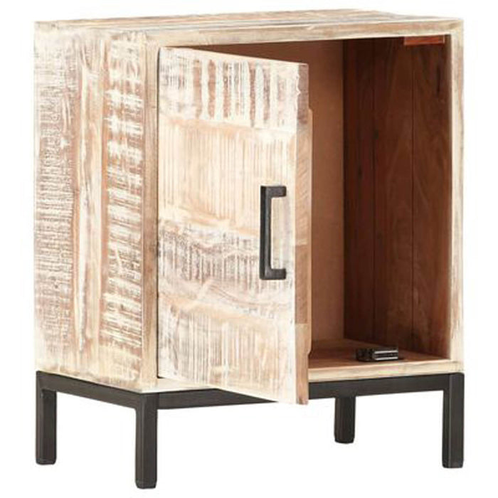 Vidaxl Bedside Cabinet Handmade Acacia Wood Grains Industrial Modern 40x30x50 Cm - Image 2