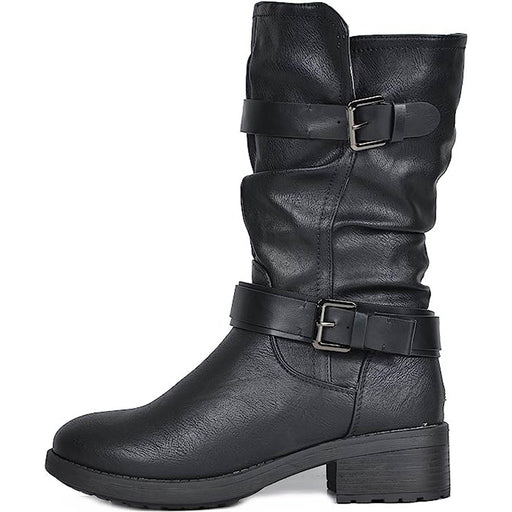 Dream Pairs Winter Boots Women's Pocono Faux Fur Mid Calf Riding Black Size 6.5 - Image 1