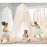Bed Canopy Kids Curtains Round Pink Petal Mesh Playroom Girls Baby Bedding Tent - Image 3