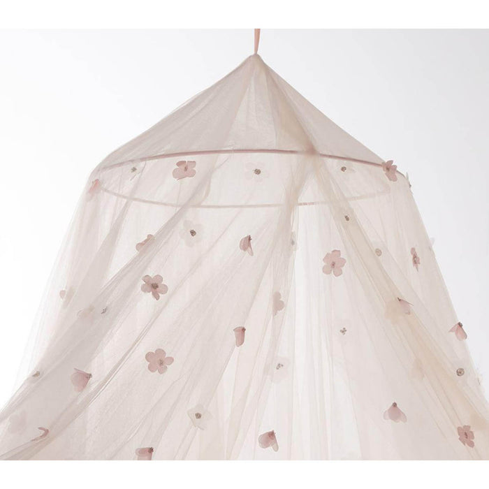 Bed Canopy Kids Curtains Round Pink Petal Mesh Playroom Girls Baby Bedding Tent - Image 6