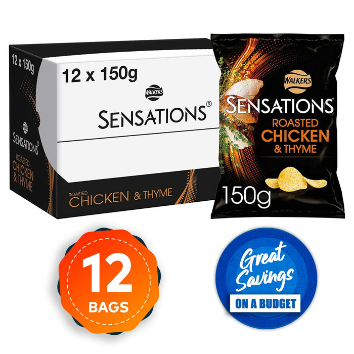 Sensations Walkers Crisps Roast Chicken and Thyme 12 Bags x 150g - Image 5