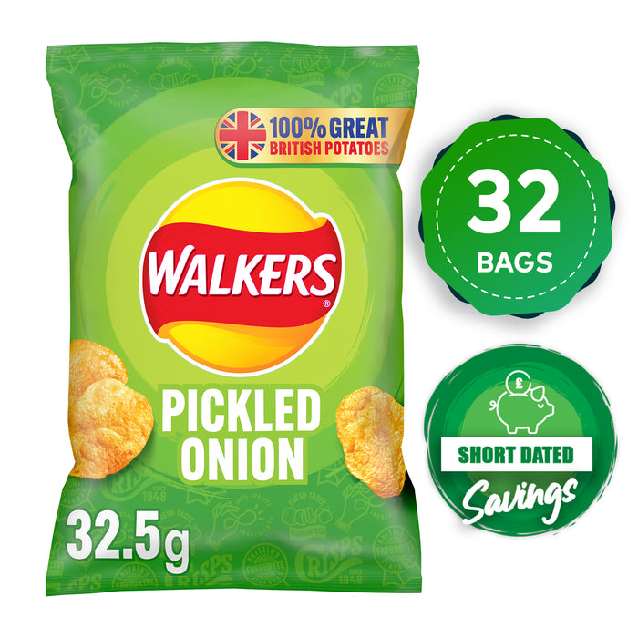 Walkers Crisps Pickled Onion Lunch Snack Pack of 32 x 32.5g - Image 10