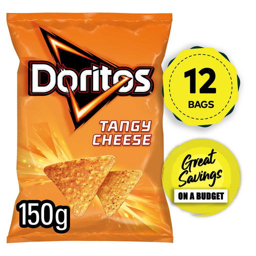 Doritos Tortilla Chips Tangy Cheese Snacks Sharing Pack 12 x 150g - Image 1