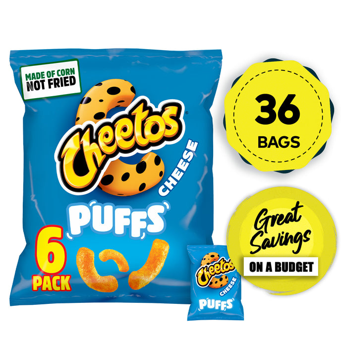 Cheetos Cheese Puffs Crisps Baked Snacks Sharing Multipack 36 x 6 pack - Image 1