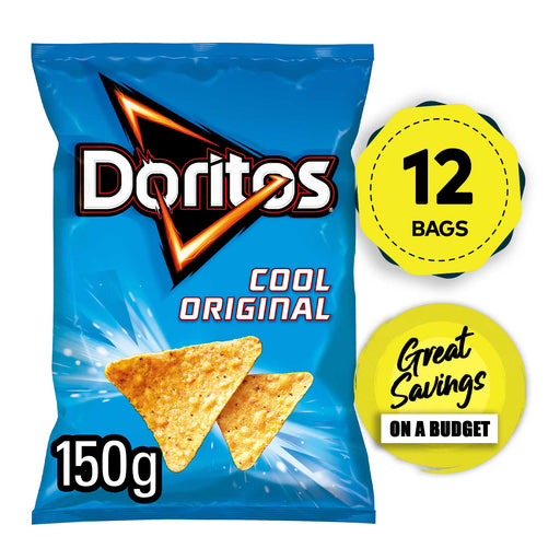 Doritos Cool Original Tortilla Chips Sharing Crisps Bag 12 x 150g - Image 1