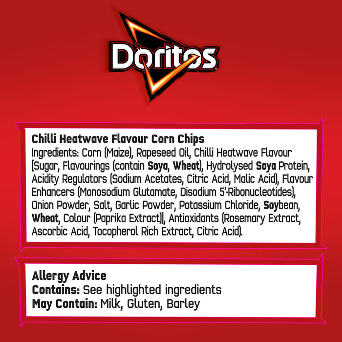 12 x Doritos Chilli Heatwave Tortilla Chips Snacks Sharing Bags 150g - Image 3