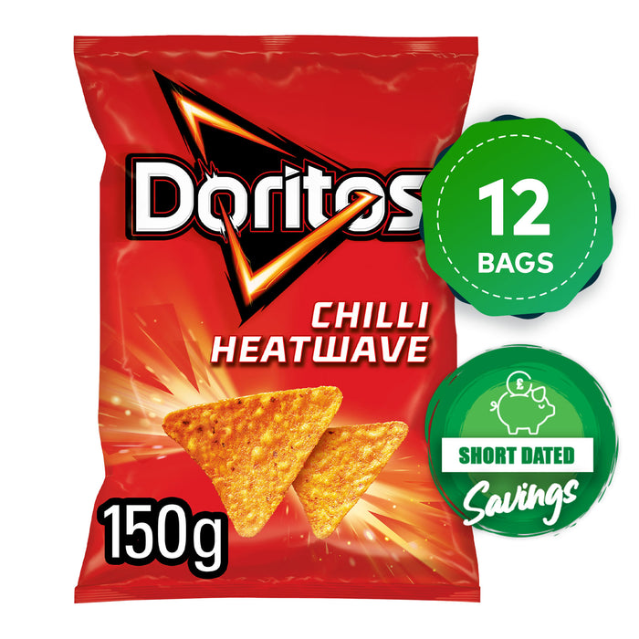 12 x Doritos Chilli Heatwave Tortilla Chips Snacks Sharing Bags 150g - Image 10