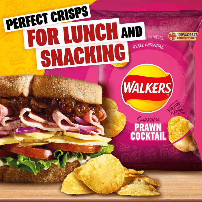 Walkers Crisps Prawn Cocktail Sharing Snack Pack of 30 x 6 Bags - Image 3