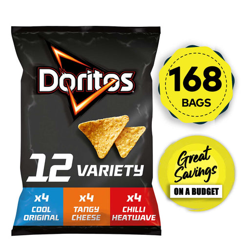 Doritos Tortilla Chips Tangy Cheese Chilli Variety Snack Pack of 14 x 12 bags - Image 1