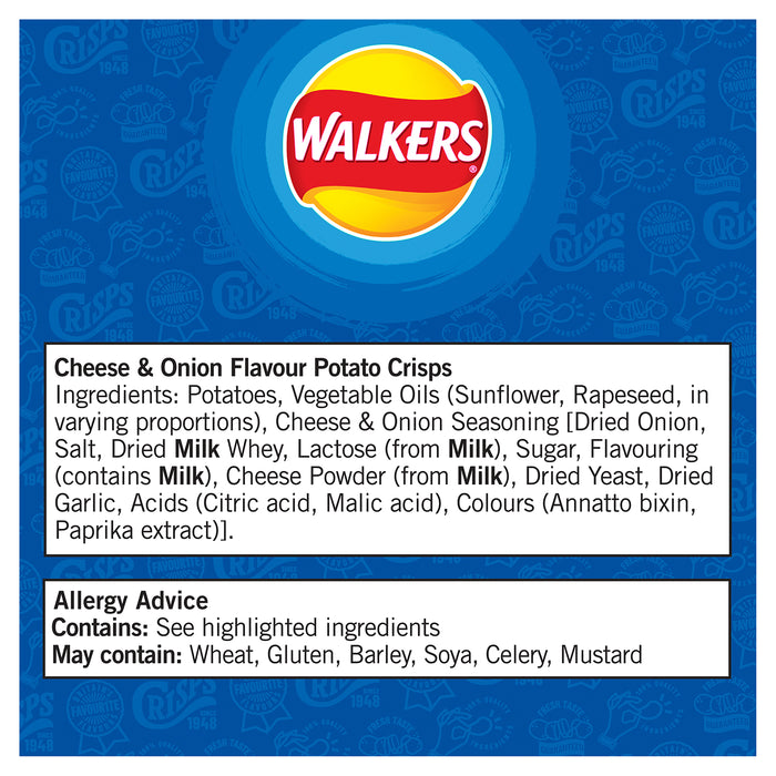Walkers Crisps Cheese Onion Multipack Sharing Snacks 180 Bags x 25g - Image 4