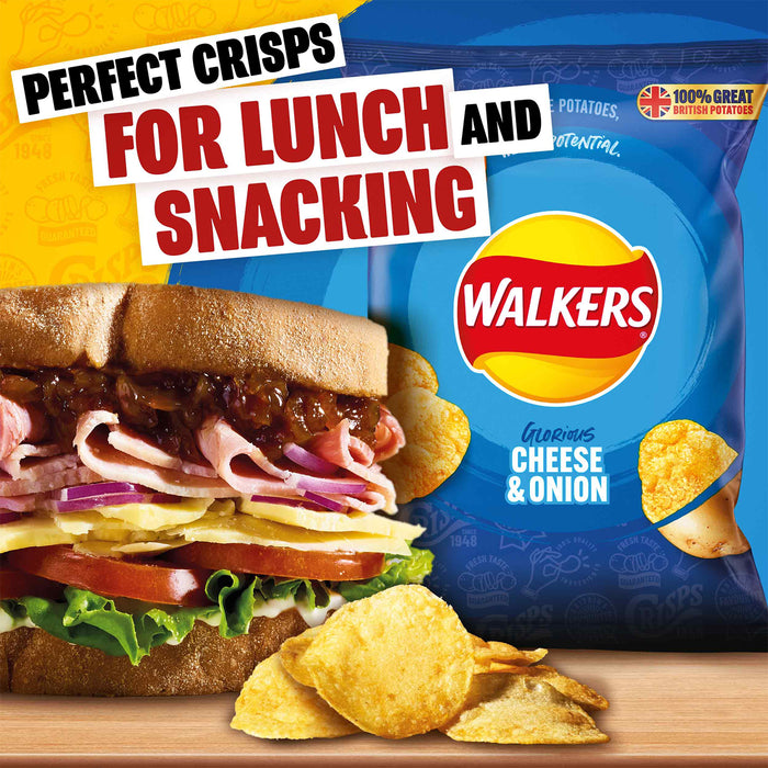 Walkers Crisps Cheese Onion Multipack Sharing Snacks 180 Bags x 25g - Image 8