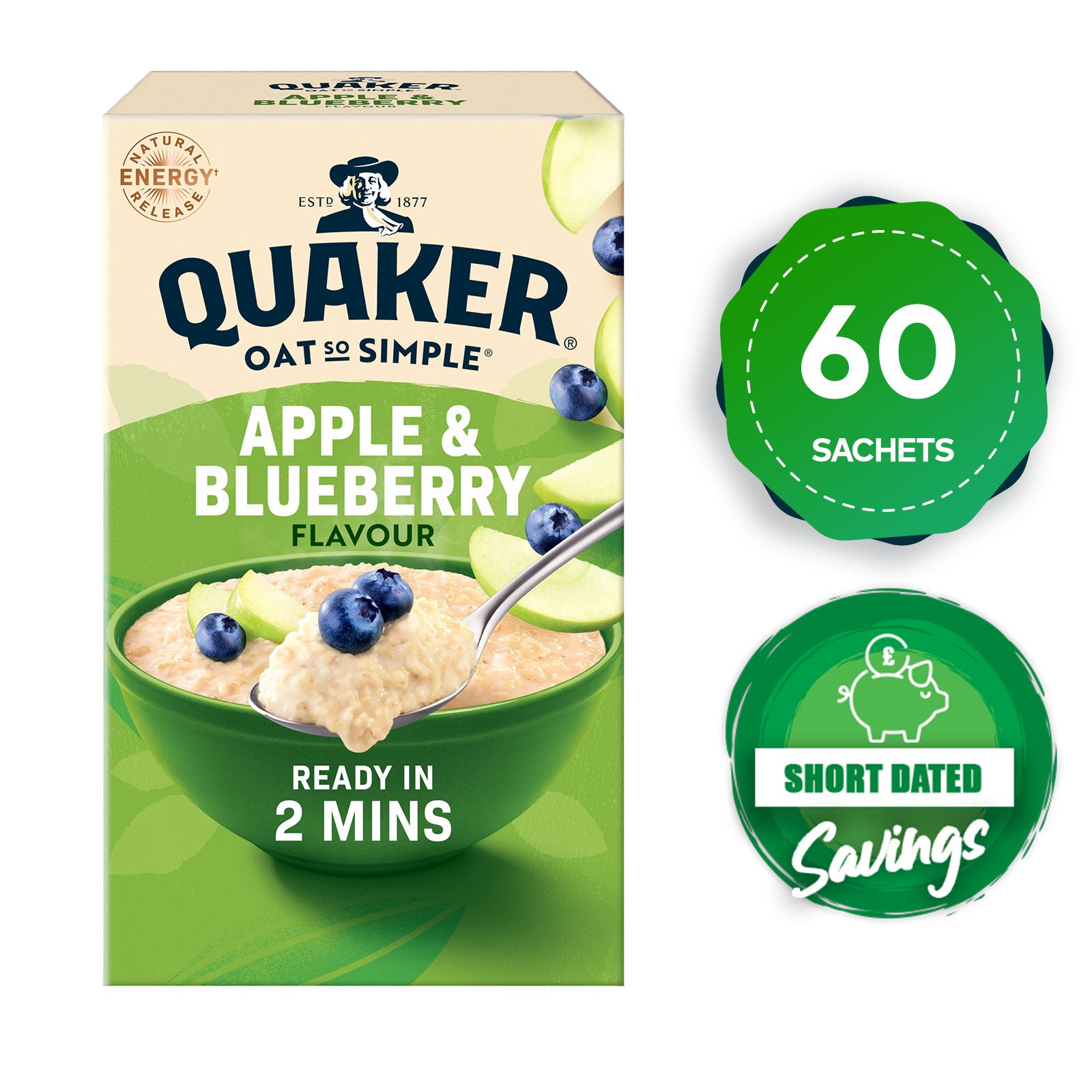 Quaker Oats Porridge Apple Blueberry 60 x 36g Sachets - Image 10