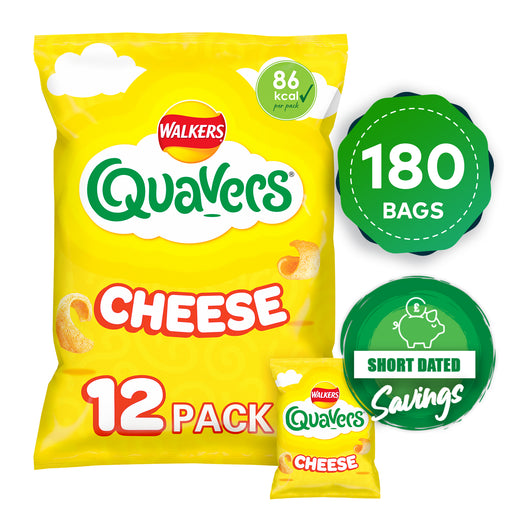 Walkers  Quavers Crisps Cheese Flavour Multipack Snacks 15 x 12 Bags - Image 1