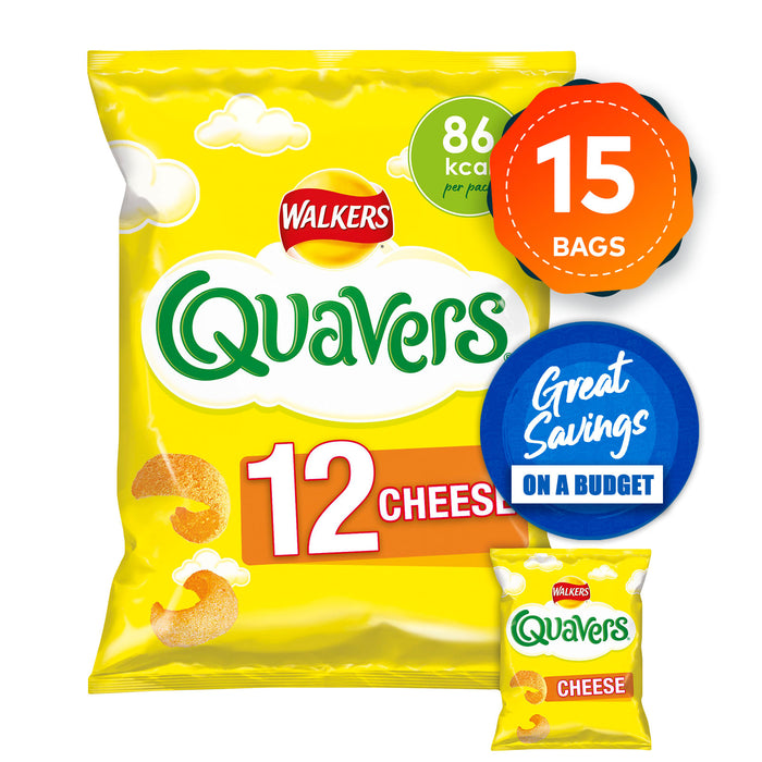 Walkers  Quavers Crisps Cheese Flavour Multipack Snacks 15 x 12 Bags - Image 6