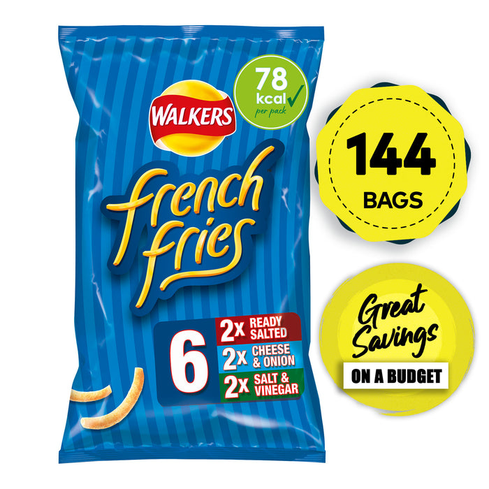 Walkers Crisps French Fries Salt Vinegar Cheese Pack of 6 x 24 Bags - Image 1