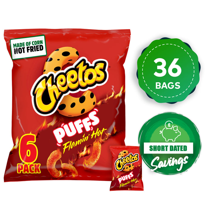 Cheetos Puffs Crisps Flamin' Hot Baked Snacks Multipack 36 x 6 packs - Image 10
