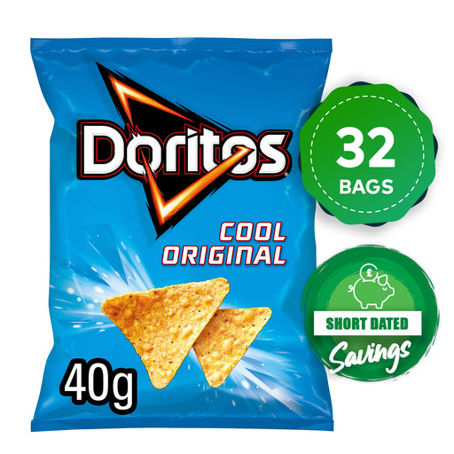 Doritos Tortilla Chips Crisps Cool Original Sharing Snacks 32 x 40g - Image 1