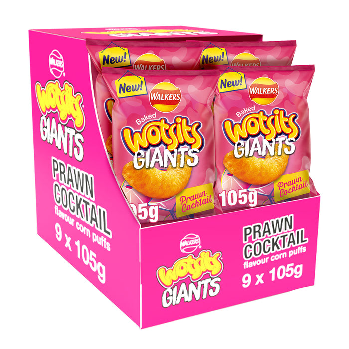Walkers Crisps Wotsits Giants Prawn Cocktail Snacks Sharing 9 x 105g - Image 6