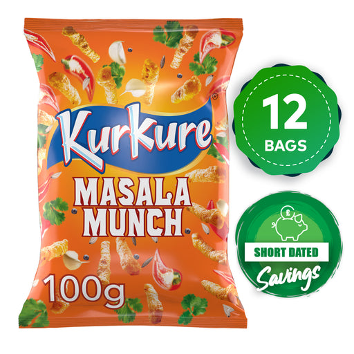Kurkure Crisps Masala Munch Halal Sharing Light Snacks 12 Bag x 100g - Image 1