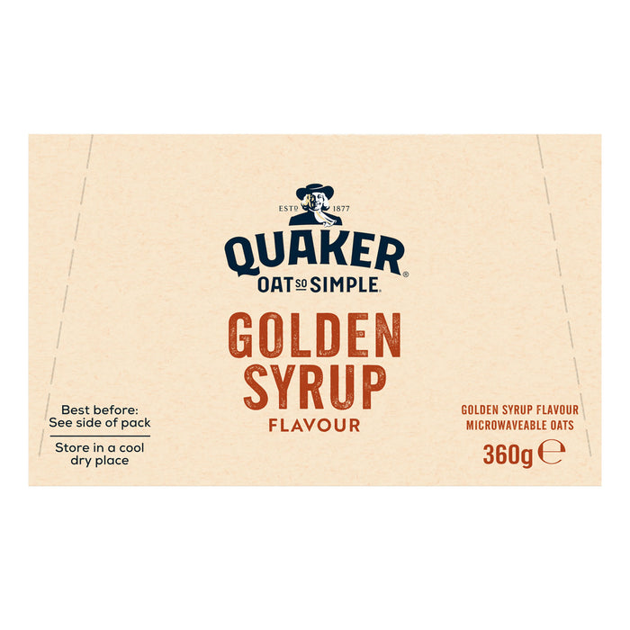 Quaker Porridge Oats Oat So Simple Golden Syrup in Sachets 9 Boxes - Image 3