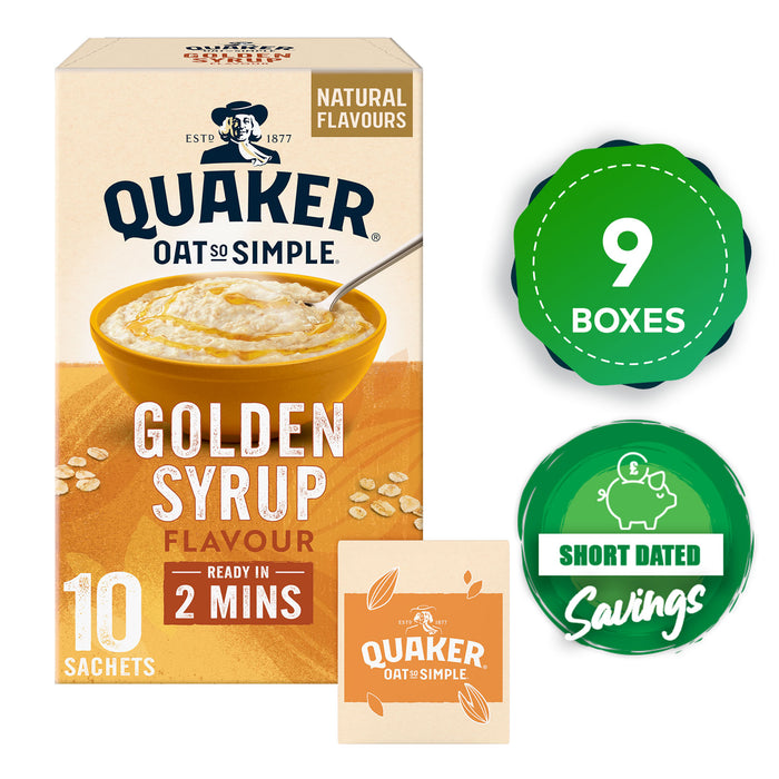 Quaker Porridge Oats Oat So Simple Golden Syrup in Sachets 9 Boxes - Image 10