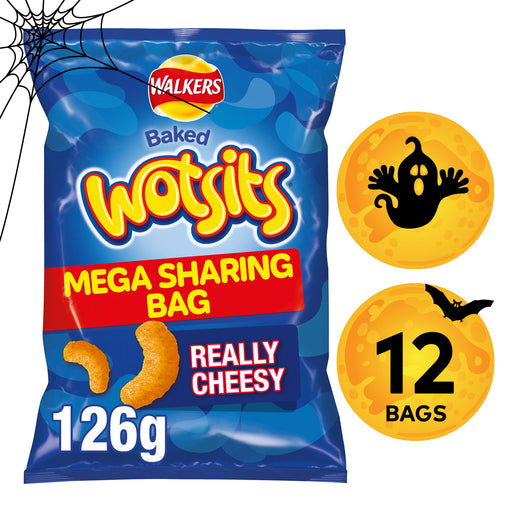 Walkers Wotsits Crisps Baked Snacks Cheesy Sharing 12 Bags x 126g - Image 1