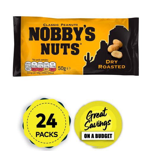 Nobby's Nuts Dry Roasted Peanuts Classic For Vegetarians 24 x 50g - Image 1