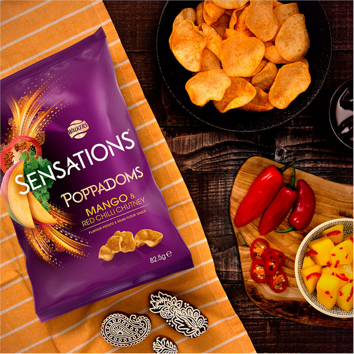 Sensations Chips Poppadoms Snack Mango Chilli Chutney 9 x 82.5g - Image 5