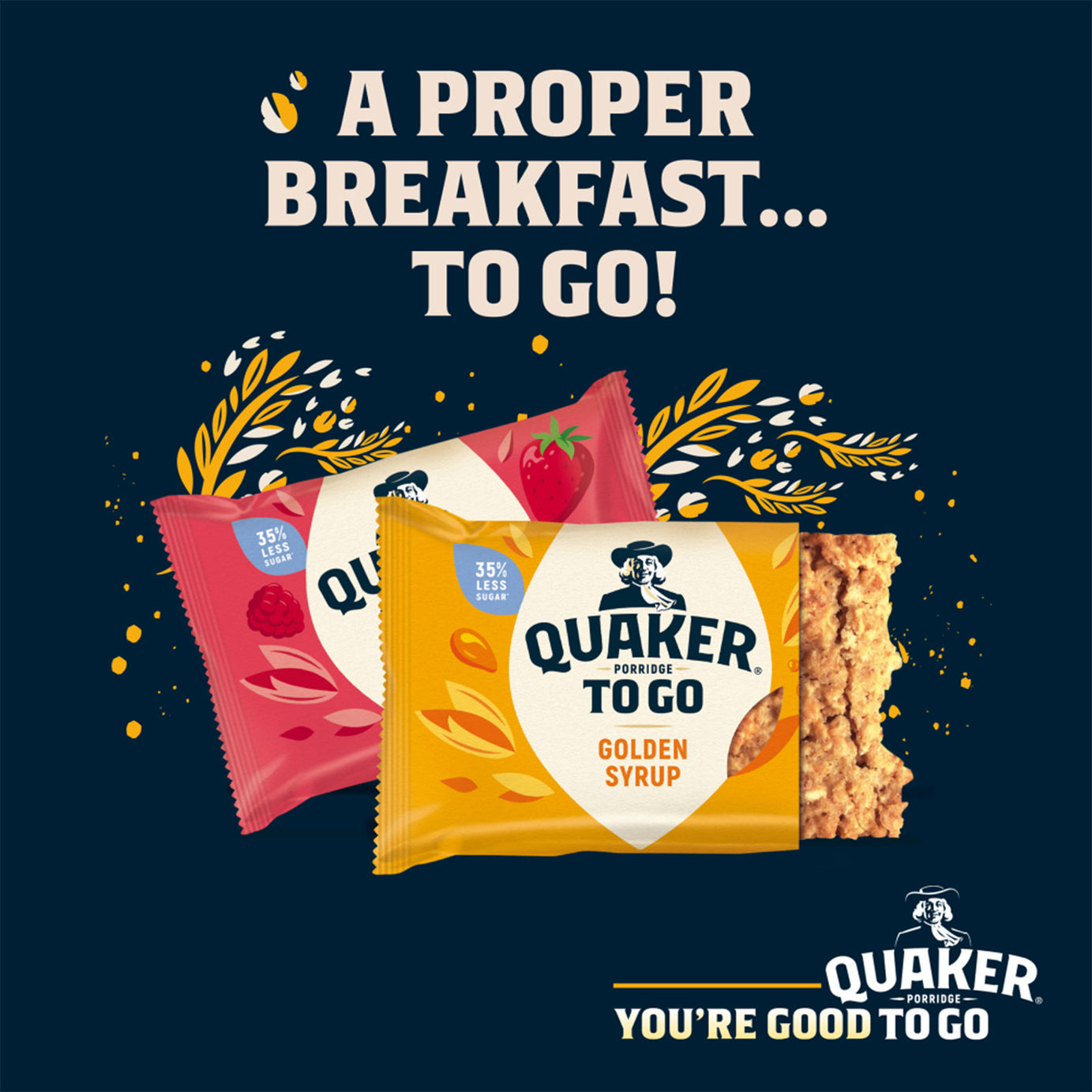 Quaker Oats Porridge To Go Golden Syrup Mix Berry Bars Bundle 24x55g - Image 2