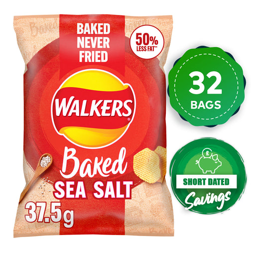 Walkers Crisps Baked Ready Salted Multipack Sharing Snack 32 x 37.5g - Image 1