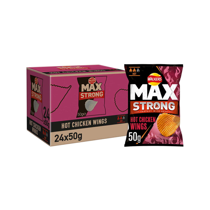 Walkers Crisps Max Strong Hot Chicken Wings Sharing Snack 24 x 50g - Image 4