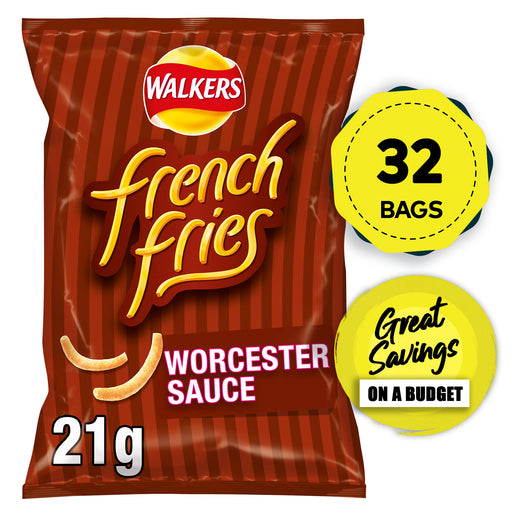 Walkers Crisp French Fries Worcester Sauce Snacks 32 x 21g - Image 1